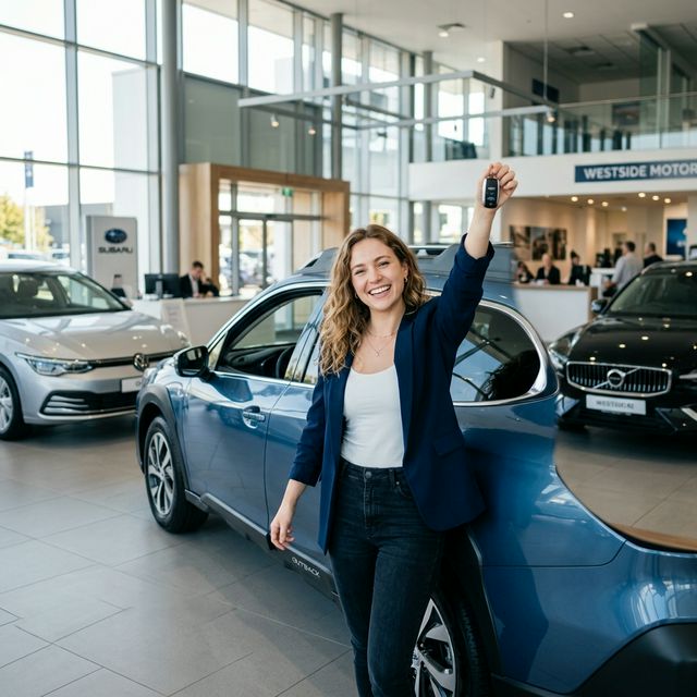 Девушка с ключами от новой машины